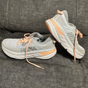 Hoka One One Women's Sneakers in Gray and Peach